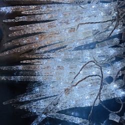 white Christmas lights, 6 sets, $10 each
