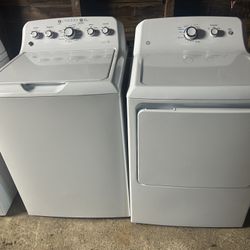 GE 6.2-cu ft Vented Electric Dryer ( White )  4.0 cu. ft. Top Load Washer in White with Stainless Steel Basket and Water Level Control  3 month warran