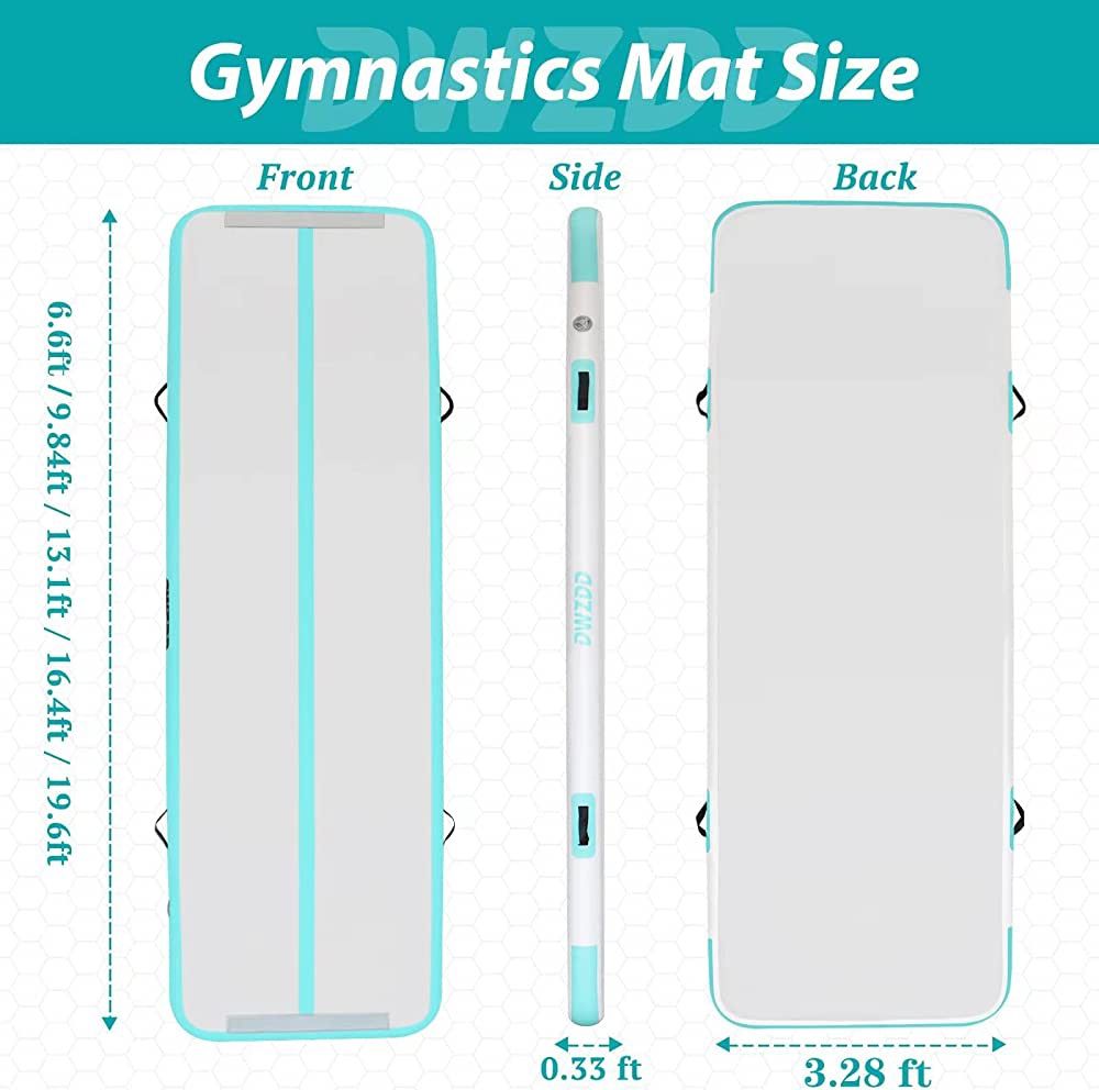 Dwzdd Gymnastics Air Mat 10ft/Tumbling Mat Inflatable Gymnastics Tumble Track for Home/Gym/Training/Cheerleading/Water with Electric Pu