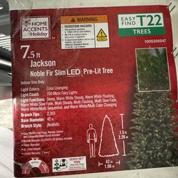 $250 Christmas Tree 1 star out of 1 review (1.0)| 1 Home Accents Holiday 7.5 ft Jackson Noble Fir LED Pre-Lit Artificial Christmas Tree