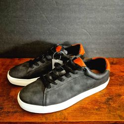 Perry Ellis Ultrafoam Sneakers Men’s 8.5 Black Leather Casual Lace-Up NWOT