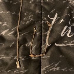 Mom Necklace And Ankle Bracelet 