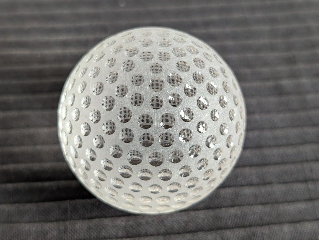 Tiffany & Co Clear/Frosted Crystal Golf Ball Paperweight- No box- Signed