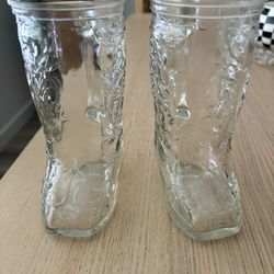 Vintage Glass Cowboy Boots