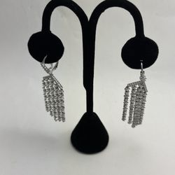 Ladies Earrings White Gold w/ Diamonds
