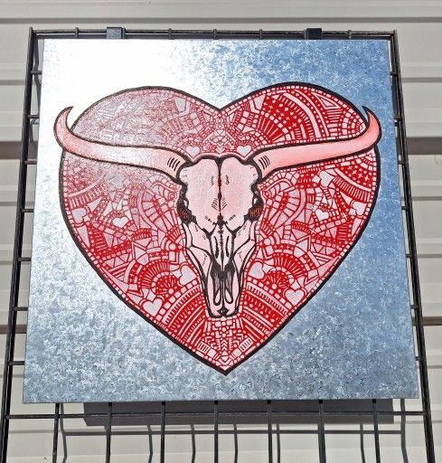 Original LONGHORN Painting by local artist!