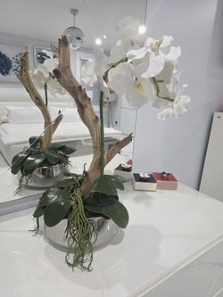 Luxury Artificial White Orchid Arrangement