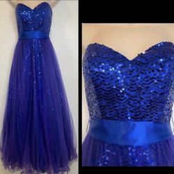Size 6 Royal Blue Sequin Prom Dress & Formal Dress $75.00