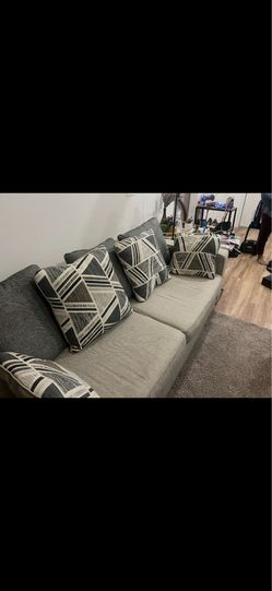 Tan Reversable Cushion Sofa
