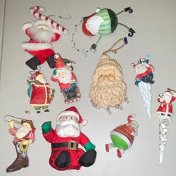 Santa Christmas ornaments mix lot