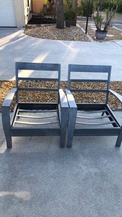 Gray Metal Outdoor Patio Chairs