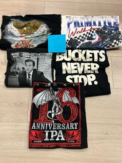Vintage Graphic 5 T Shirt Lot Size Large