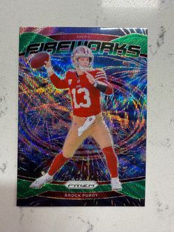 2024 Panini Prizm #2 Brock Purdy Fireworks Green Wave Prizm