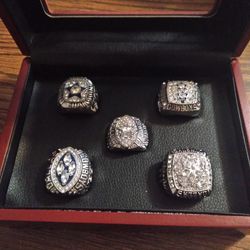 Dallas Cowboys Championship Ring Set With Display Case 
