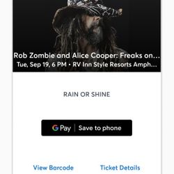 Rob Zombie And Alice Cooper Tickets 