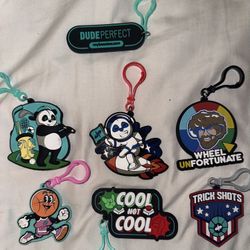 Dude Perfect Keychains Backpack Clips lot of 7