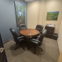 Wood Round Table (Chairs Not Included)
