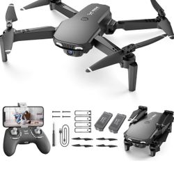 Brand new Drone with Camera,1080P HD Foldable FPV RC Helicopter Quadcopter with One Key Start, Altitude Hold, Gesture Selfie, 3D Flips, 2 Batteries 