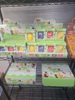 Squshy cakes and fruits and begetables