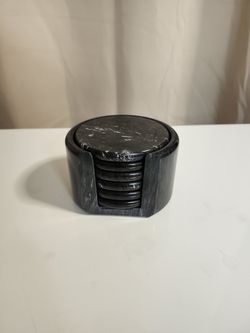Black Marble Coaster Set
