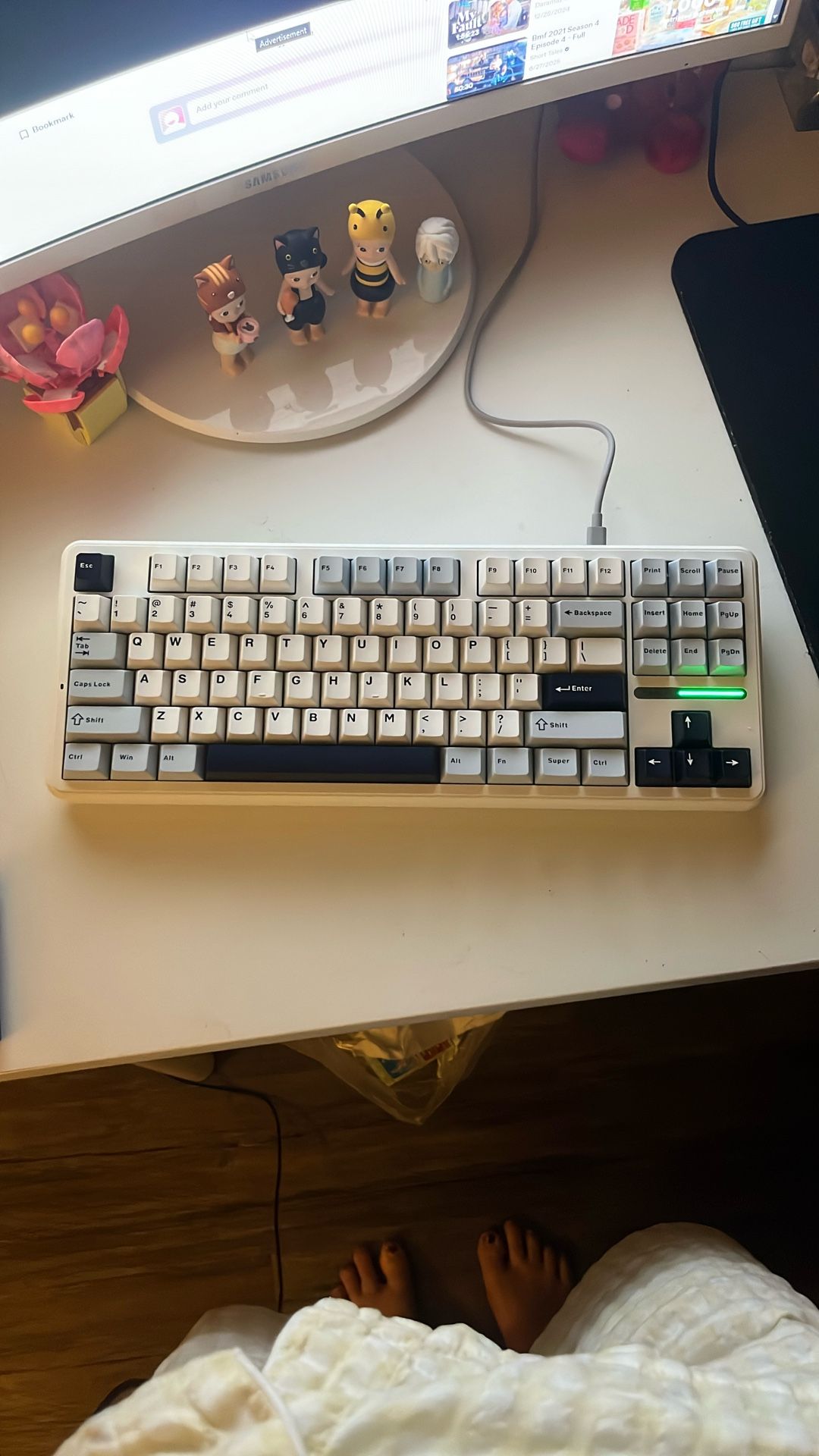 Aula F87 Wireless Mechanical Keyboard in Glacial Blue