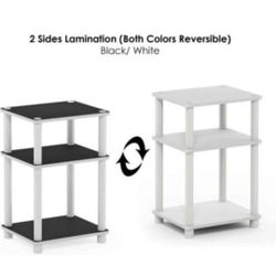 3-Tier Shelves End Side Night Table
