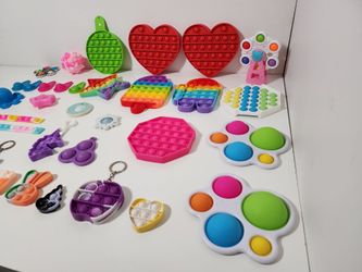 Pop It Lot Sensory Toy Lot of 33 Fidget Pop It Stress Relief Assorted