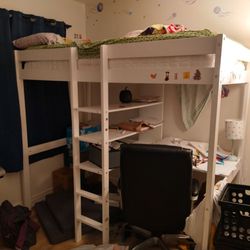 Loft Bed With Desk And Shelves