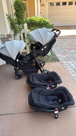Twins Baby stroller with car seats