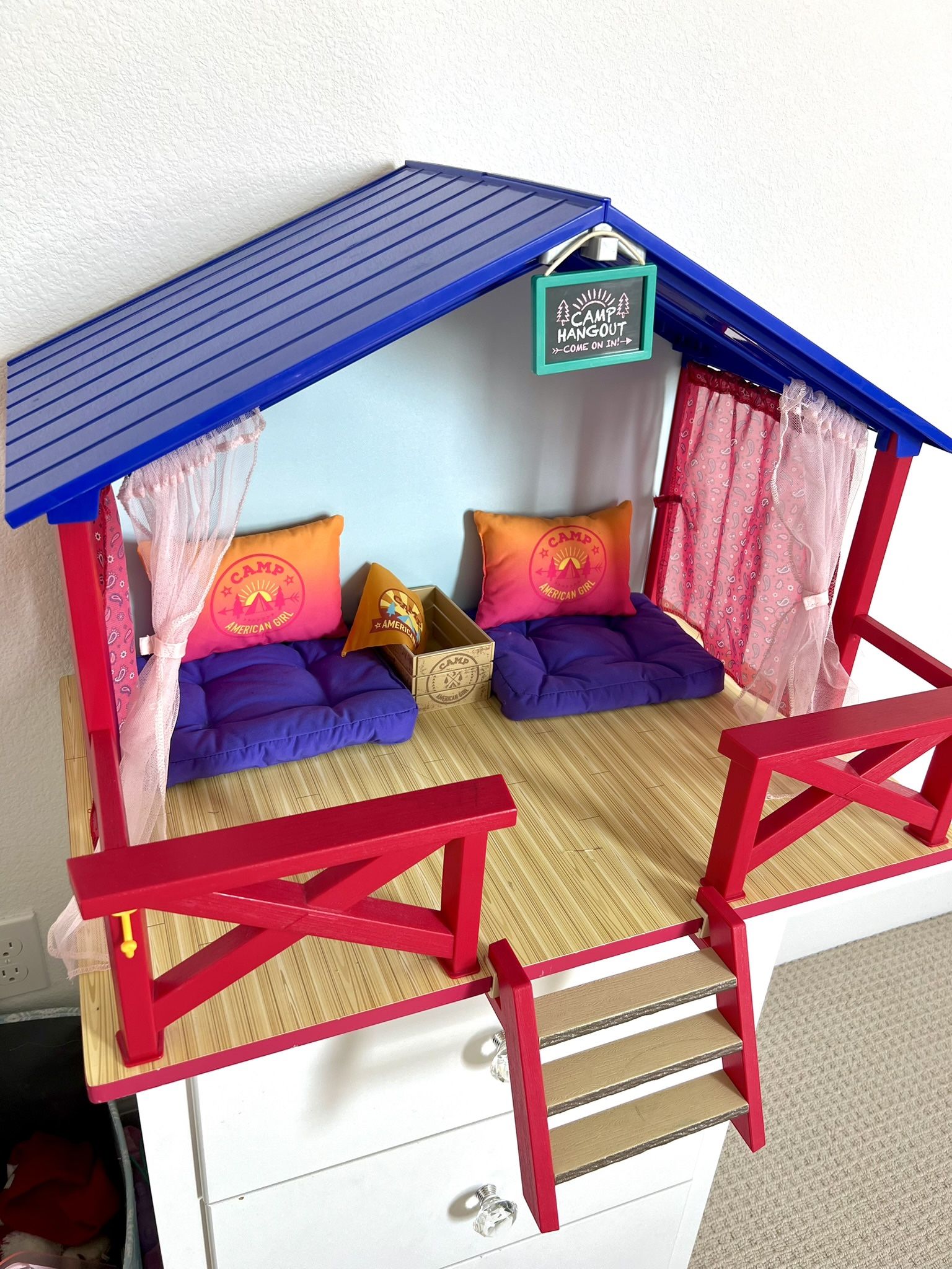 camp american girl hangout doll house structure imaginative play set