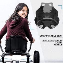 Hoverboard Seat Attachment, Hoverboard Seat with Safety Brake System, Hoverboard Attachment with Adjustable Frame Length for 6.5" 8" 10" Hoverboard
