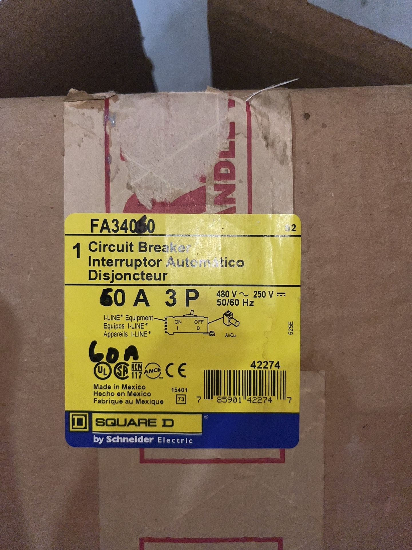 Square D FA34060 ILINE 3 Phase Breaker