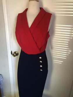New Red/blue Dress Size 10 Wrap Top