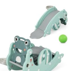 Costzon 4 in 1 Toddler Slide Rocking Toy, Slide for Kids with