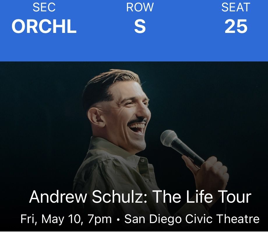 Andrew Schulz 5/10 2 Tickets