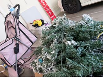 Snow flocked Christmas tree