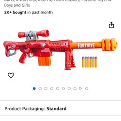 NERF Fortnite Heavy SR Blaster Scope, Big Blaster, 6 Mega Darts, 6-Dart Clip, Kids Toy Foam Blasters, Fortnite Toys for Boys and Girls