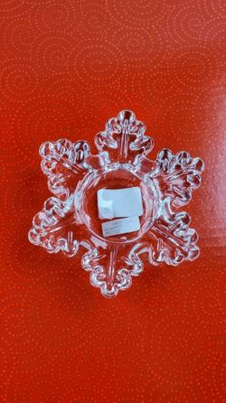 Yankee Candle Glass Snowflake Tea Light Candle Holder 