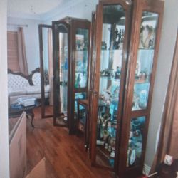 Wood and Glass Curio Display Cabinets