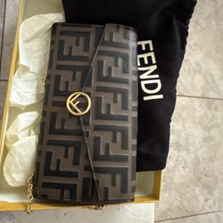 Fendi- Zucca FF Continental Envelope Wallet On Chain