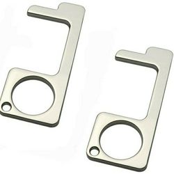 No Touch Door Opener Tool Portable Reusable ( Silver )