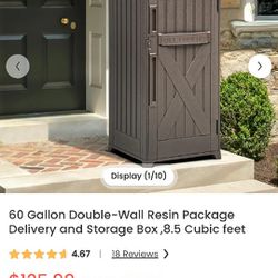 Outdoor Storage Box, Double Wall Resin 