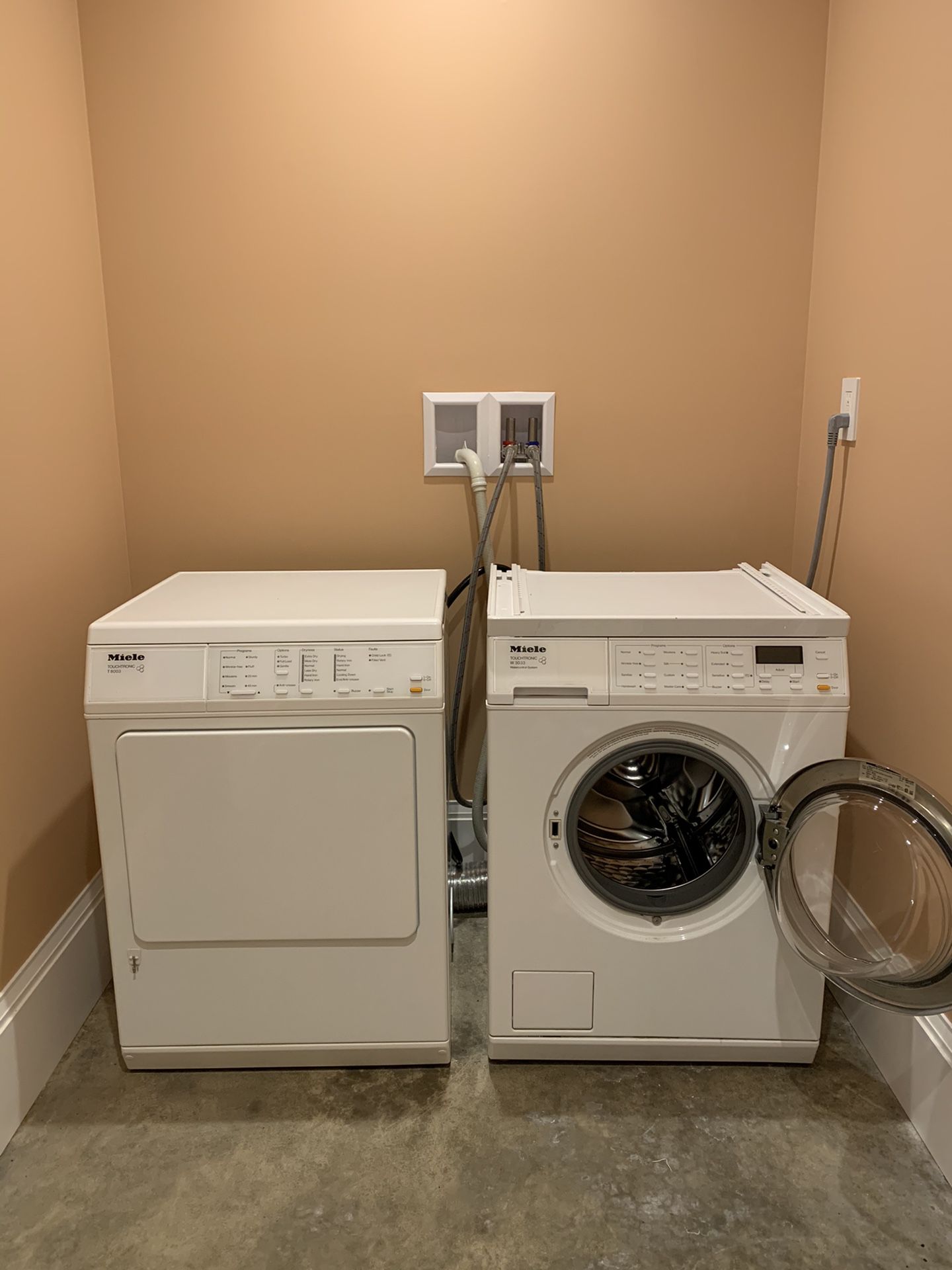 Miele 24" Front Load Washer and Dryer Stackable
