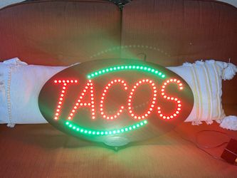 LED Tacos Sign | Light Up Sign | 16”h x 27"w x 1"d