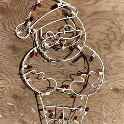 Vintage Free Standing  3 Foot Tall  Wire Frame Santa Clause
