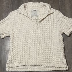 OAS Ecru Jaffa Waffle Shirt Size Medium