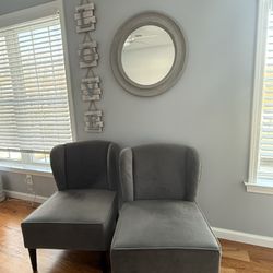 Pier One Chairs With Mirror & LOVE Wall Decor