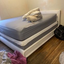 King Size LED Bed frame And 2 Mattresses 