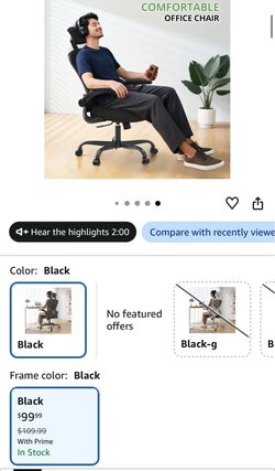Black Ergonomic Office Chair with Headrest
