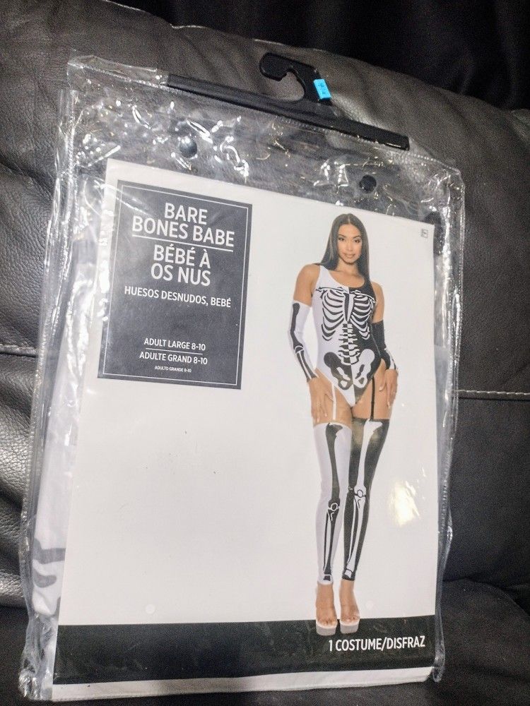 NEW Bare Bones Babe Adult Large Skeleton Costume